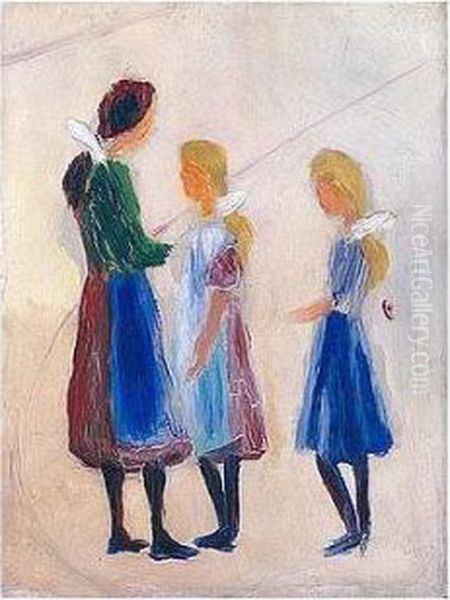Drei Madchen Mit Weissen Haarschleifen (three Girls With White Bows) - view 1