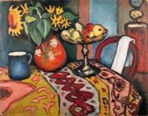 Stilleben Mit Sonnenblumen Ii by August Macke