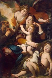Holy Family with John the Baptist and an Angel by Giulio Cesare Procaccini