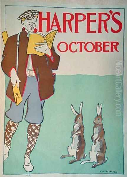 Poster advertising Harpers Magazine, October 1895 - view 1