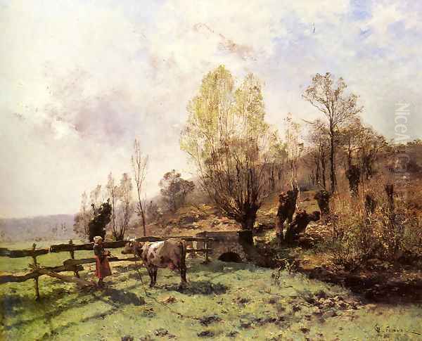 A Pastoral Scene with a Milkmaid and a Cow - view 1