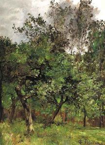 Wooded landscape by Leon Germain Pelouse