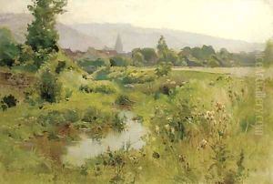 Paysage de l'etang by Leon Germain Pelouse