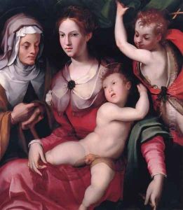 Child with St. Joh the Baptist and St. Anne by Carlo Portelli da Loro