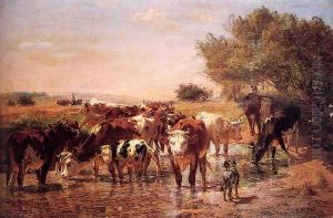 The Watering Hole by Giuseppe Palizzi