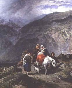 Gypsy family on a mountain track by Paul Falconer Poole