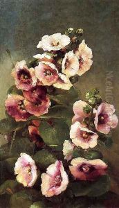 Pink Hollyhocks by Charles Ethan Porter