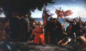 The First Disembarkation of Christopher Columbus 1451-1506 in America, 1862