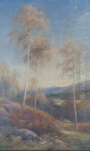 Birch Trees With Stag by John MacWhirter