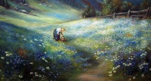 Picking Flowers In A Meadow by John MacWhirter