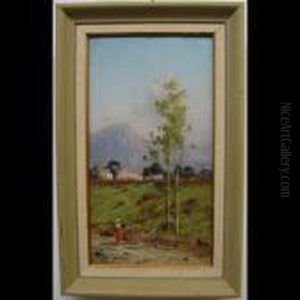 Village Figure By Tall Trees by John MacWhirter