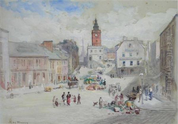 A Market Square, Possibly Dumfries - view 1