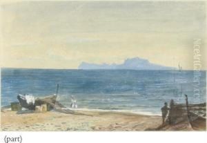View Of Capri From The Bay Of Naples by John MacWhirter