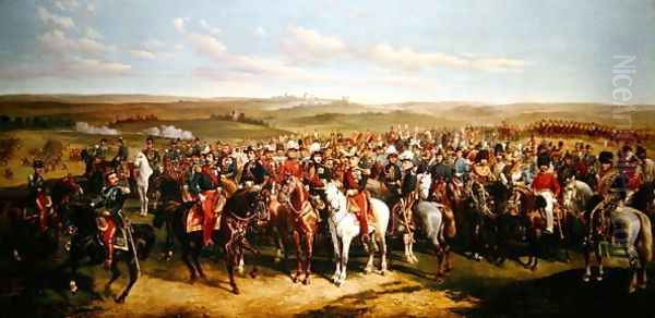 Visit of Prince Albert 1819-61 to the Emperor Napoleon III 1808-73 on the heights near Boulogne, 8th September 1854 - view 1