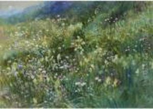 An Alpine Meadow Of Wildflowers by John MacWhirter