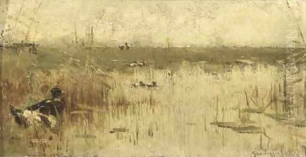 Amongst reeds in the polder - view 1