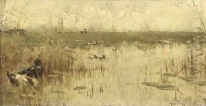 Amongst reeds in the polder by Geo Poggenbeek