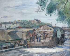 Chargement De La Peniche by Gustave Madelain