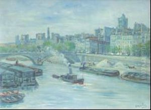 Paris, Le Pont Henri Iv by Gustave Madelain
