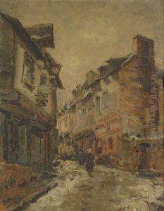 La Rue Du Village by Gustave Madelain
