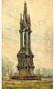 Fontaine Gothique A Paris by Gustave Madelain