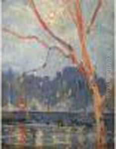Clair De Lune Sur Le Quai D'orleans by Gustave Madelain