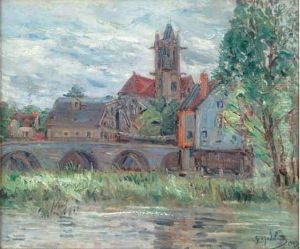 Moret-sur-loing, 1924 by Gustave Madelain