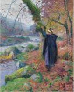 Paysanne Au Bord De La Riviere by Paul Madeline