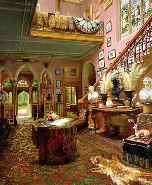 The Hall and Staircase of a Country House, 1888 - view 1