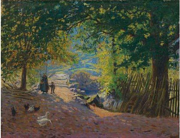 Mere Et Son Fils Sur Un Chemin De Foret - view 1