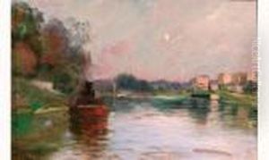 "peniche Sur La Riviere". by Paul Madeline