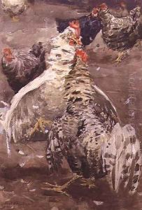 Roosters, 1910 by Ernest Procter