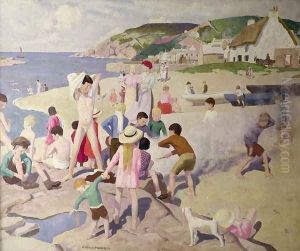 Beach Scene, c.1925 by Ernest Procter