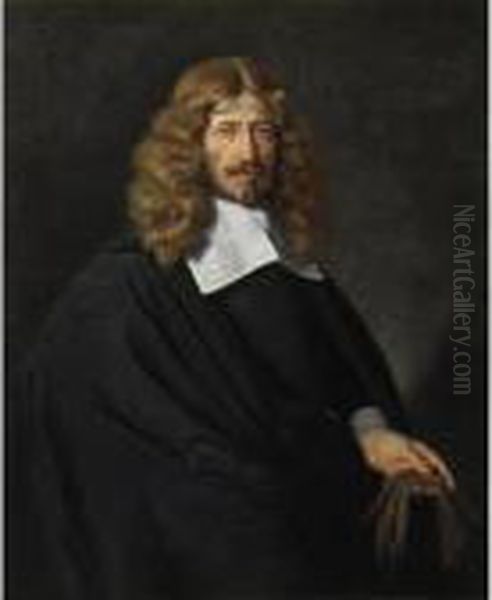 Portrait Of A Dutch Gentleman Holding A Pair Of Gloves - view 1
