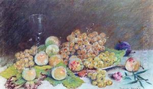 White Grapes and Plums by Pierre Ernest Prins