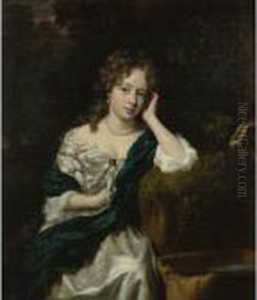 Portrait Of A Lady Seated By A Fountain - view 1