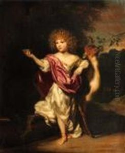 La Fillette Au Chevreuil by Nicolaes Maes