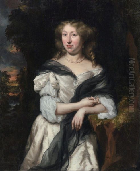 Portrait Of A Lady Standing In A Landscape - view 1