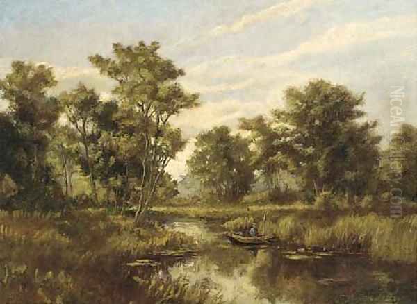 An angler on a quiet stretch of the river - view 1