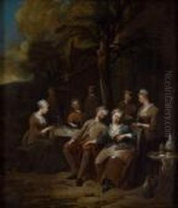 Scena Di Convivio Con Figure by Nicolaes Maes