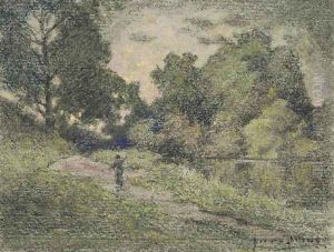 Le petit lac du bois de Boulogne by Pierre Ernest Prins