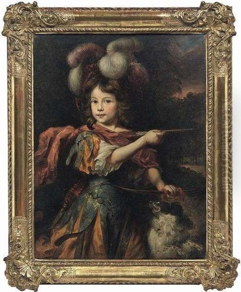 Portrait Of A Boy With A Dog - view 1