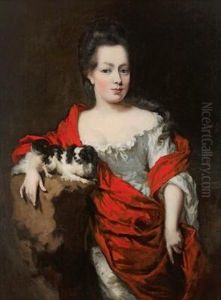 Ritratto Di Una Dama Con Cagnolino by Nicolaes Maes
