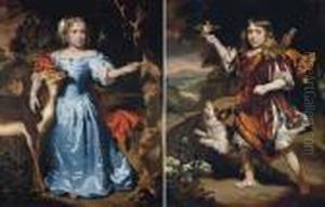 Portrait Of A Girl As Granida; Portrait Of A Boy, As Daifilo by Nicolaes Maes