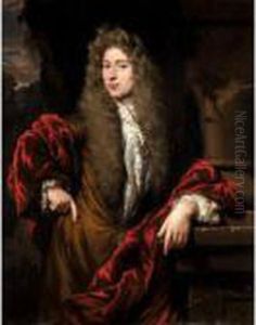 Portrait Of A Gentleman, Three-quarter Length, Wearing A Red Mantle