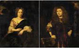 Portrait Of A Gentleman,
Three-quarter Length, Facing Front; Portrait Of A Lady, Three-quarter
Length, Facing Front by Nicolaes Maes