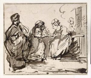 Saul Visiting The Witch Of Endor (i Sam. 28) by Nicolaes Maes