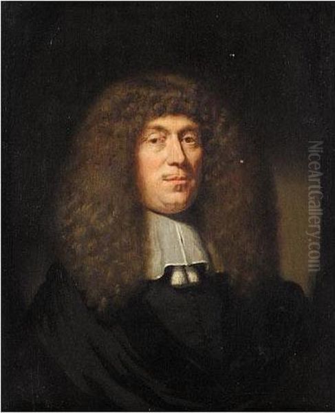 Portrait Of A Cleric, Head And Shoulders, In Black With A White Collar - view 1