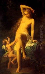 Nymphe Desarmant L'Amour (A Nymph Disarming Cupid) by Pierre Paul Emmenuel de Pommayrac