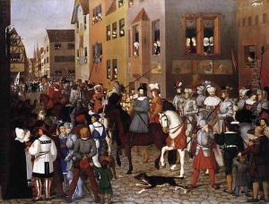 The Entry of Emperor Rudolf of Habsburg into Basle 1809-10 by Franz Pforr